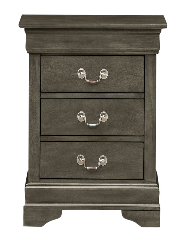 English Elm Charming transitional two-drawer nightstand with vibrant finish, compact 25"H x 22"W x 17"D storage solution Gray 33 L x 24 W x 19 H B078108179
