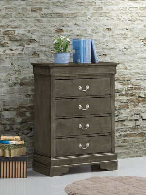 English Elm Elegant Transitional Storage Chest with Modern Finish, Durable Particleboard, No Assembly, 48"H x 34"W x 17"D Gray 22 L x 37 W x 47 H B078108180
