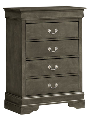 English Elm Elegant Transitional Storage Chest with Modern Finish, Durable Particleboard, No Assembly, 48"H x 34"W x 17"D Gray 22 L x 37 W x 47 H B078108180
