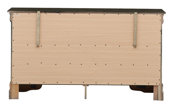 English Elm Louis Elegant 4-Drawer Chest with Carved Bases & English Dovetail Drawers, Tarnish-Resistant Hardware Gray 37 L x 62 W x 20 H B078108182