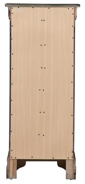 English Elm Louis Elegant 4-Drawer Chest with Carved Bases & English Dovetail Drawers, Tarnish-Resistant Hardware Gray 53 L x 24 W x 19 H B078108183