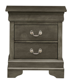English Elm Charming transitional two-drawer nightstand with vibrant finish, compact 25"H x 22"W x 17"D storage solution Gray 28 L x 24 W x 19 H B078108185