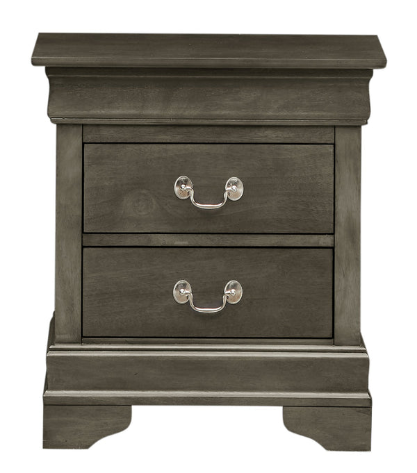 English Elm Charming transitional two-drawer nightstand with vibrant finish, compact 25"H x 22"W x 17"D storage solution Gray 28 L x 24 W x 19 H B078108185