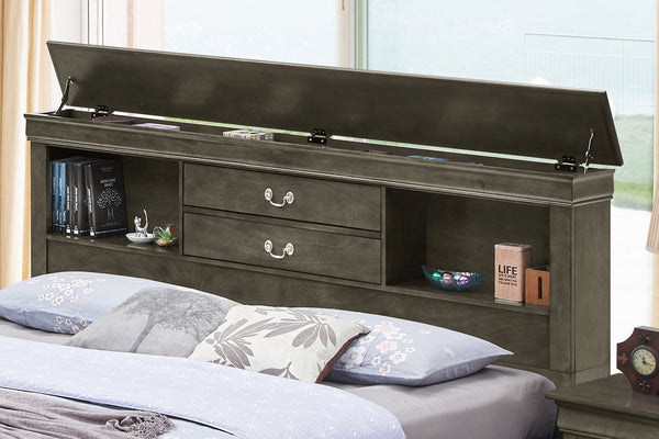 English Elm Charming Gray Queen Storage Bed With Timeless Design, Ample Under-Bed Space, And Elegant Finish B078S00298