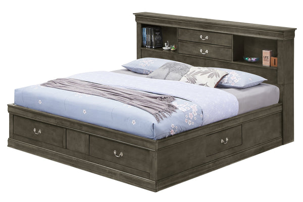 English Elm Elegant Gray Full Storage Bed: Stylish Space-Saving Design With Ample Underbed Storage & Easy Assembly B078S00296