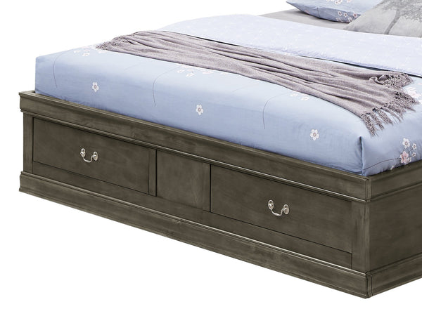 English Elm Elegant Gray Full Storage Bed: Stylish Space-Saving Design With Ample Underbed Storage & Easy Assembly B078S00296