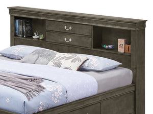 English Elm Charming Gray Queen Storage Bed With Timeless Design, Ample Under-Bed Space, And Elegant Finish B078S00298