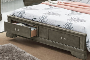 English Elm Elegant Gray Queen Storage Bed - Timeless Design With Ample Hidden Storage For Clutter-Free Spaces B078S00306