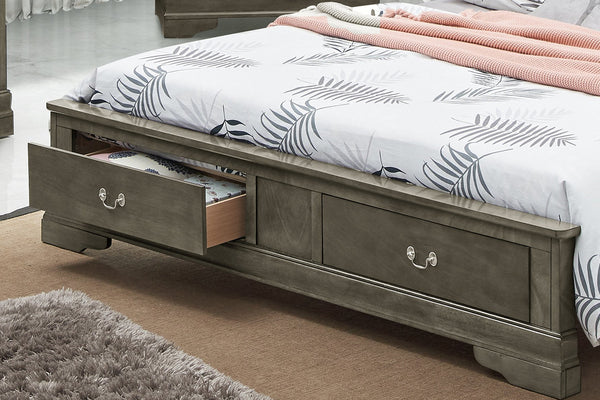 English Elm Elegant Gray Queen Storage Bed - Timeless Design With Ample Hidden Storage For Clutter-Free Spaces B078S00306