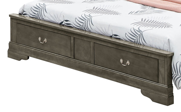 English Elm Elegant Gray Queen Storage Bed - Timeless Design With Ample Hidden Storage For Clutter-Free Spaces B078S00306