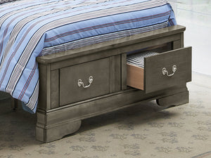 English Elm Stylish Gray Full Storage Bed with Under-Bed Drawers, Traditional Durable Particleboard Design B078S00304