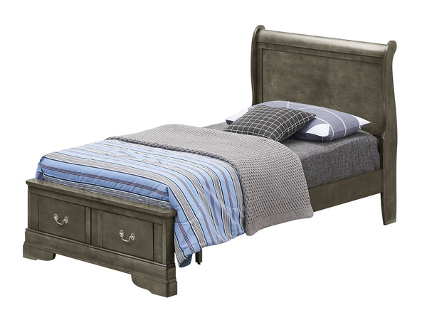 English Elm Elegant Twin Storage Bed In Gray - Timeless Design With Under-Bed Storage For Small Spaces & Durability B078S00307