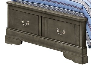 English Elm Stylish Gray Full Storage Bed with Under-Bed Drawers, Traditional Durable Particleboard Design B078S00304