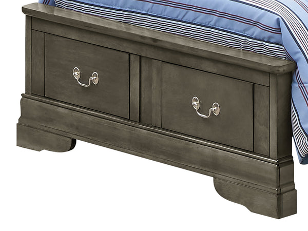 English Elm Stylish Gray Full Storage Bed with Under-Bed Drawers, Traditional Durable Particleboard Design B078S00304