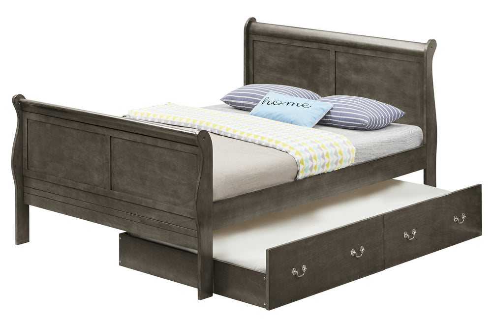 English Elm Elegant Gray Trundle Bed – Timeless Design With Space-Saving Functionality For Any Room Setup B078S00312