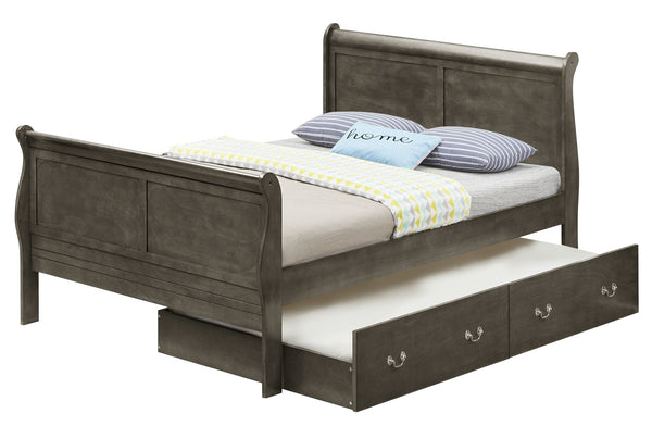English Elm Elegant Gray Trundle Bed – Timeless Design With Space-Saving Functionality For Any Room Setup B078S00312