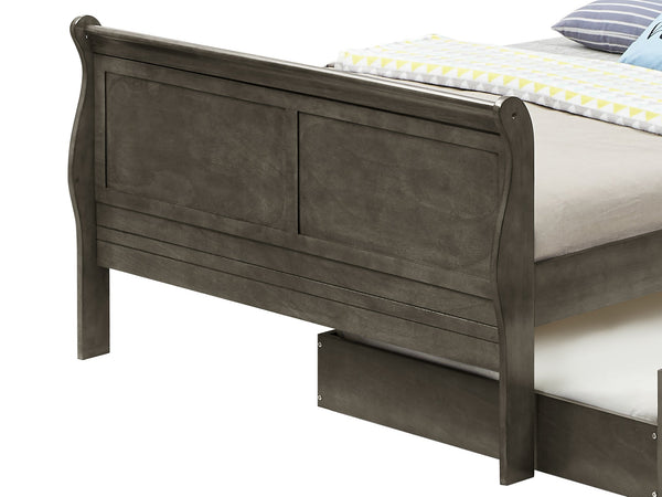 English Elm Elegant Gray Trundle Bed – Timeless Design With Space-Saving Functionality For Any Room Setup B078S00312