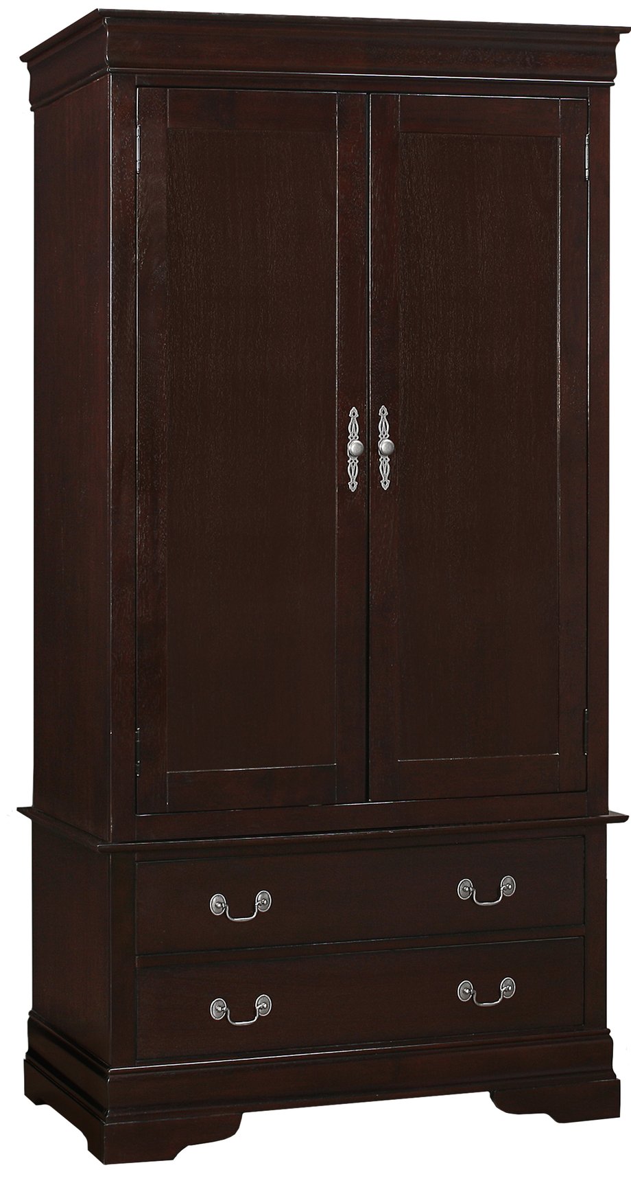 English Elm Elegant Cappuccino Storage Armoire Tall 78"H x 40"W x 24"D Durable Particle Board Cabinet for Versatile Organization B078S00028