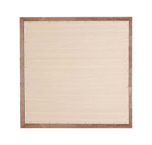 English Elm Louis Elegant 38-inch Vanity Mirror with Low-Distortion Glass and Warm Wood Veneer Frame for Décor Beige 40 L x 39 W x 2 H B078108198