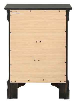 English Elm Timeless Black Nightstand with 3 Drawers, Durable Particle Board, Traditional Elegance, No Assembly Needed B078108211