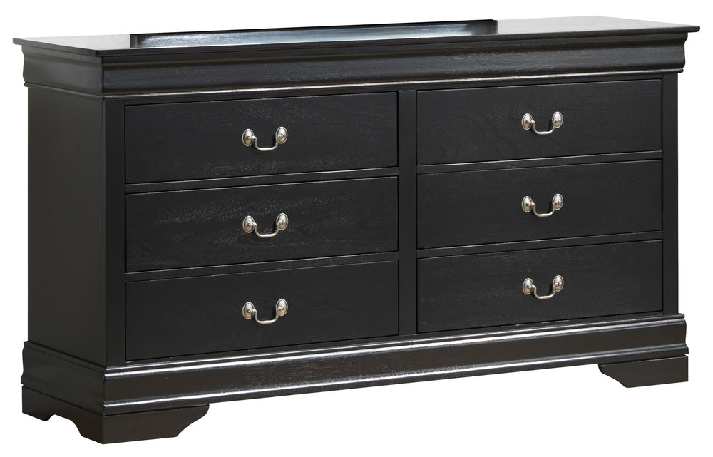 English Elm Elegant Traditional Storage Dresser with Durable Particle Board Construction, 33"H x 60"W x 18"D, Chic Finish, Timeless Appeal Black 37 L x 62 W x 20 H B078108214