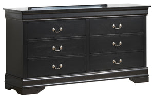 English Elm Elegant Traditional Storage Dresser with Durable Particle Board Construction, 33"H x 60"W x 18"D, Chic Finish, Timeless Appeal Black 37 L x 62 W x 20 H B078108214