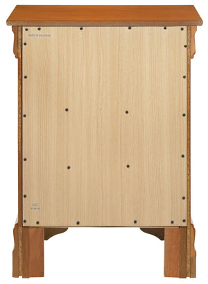 English Elm Elegant Oak Finished Nightstand with 3 Spacious Drawers, Solid Oak Durability, Ready-to-Use Classic Design B078108218