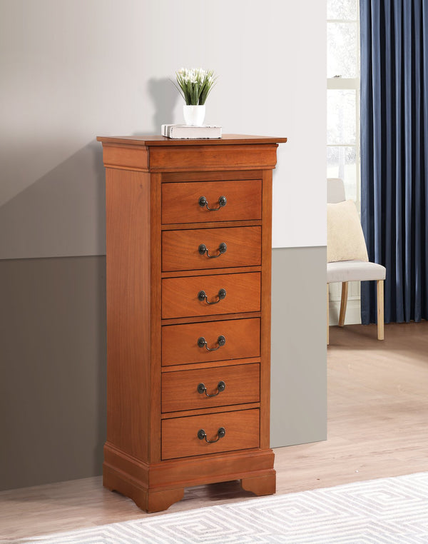 English Elm Louis Elegant Curved-Molding Chest with Carved Base, Dovetail Drawers for Smooth, Space-Saving Storage Oak 53 L x 24 W x 19 H B078118382
