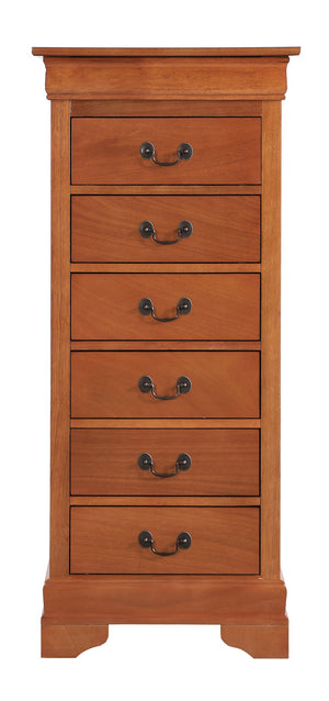 English Elm Louis Elegant Curved-Molding Chest with Carved Base, Dovetail Drawers for Smooth, Space-Saving Storage Oak 53 L x 24 W x 19 H B078118382