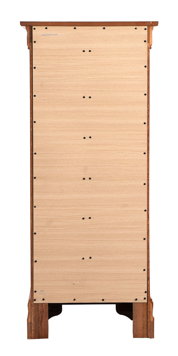 English Elm Louis Elegant Curved-Molding Chest with Carved Base, Dovetail Drawers for Smooth, Space-Saving Storage Oak 53 L x 24 W x 19 H B078118382