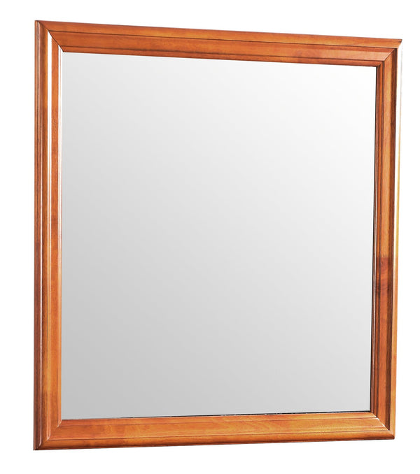 English Elm Louis Classic 38-Inch Framed Wall Mirror with Low-Distortion Glass and Durable Wood Veneer Finish Oak 40 L x 39 W x 2 H B078108220