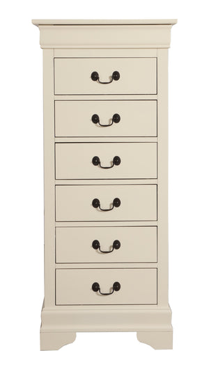 English Elm Louis Elegant Curved-Molding Chest with Carved Base, Dovetail Drawers for Smooth, Space-Saving Storage Beige 53 L x 24 W x 19 H B078118385
