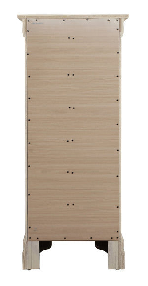 English Elm Louis Elegant Curved-Molding Chest with Carved Base, Dovetail Drawers for Smooth, Space-Saving Storage Beige 53 L x 24 W x 19 H B078118385