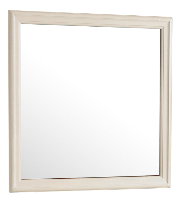 English Elm Louis Classic 38-Inch Framed Wall Mirror with Low-Distortion Glass and Durable Wood Veneer Finish Beige 40 L x 39 W x 2 H B078108225