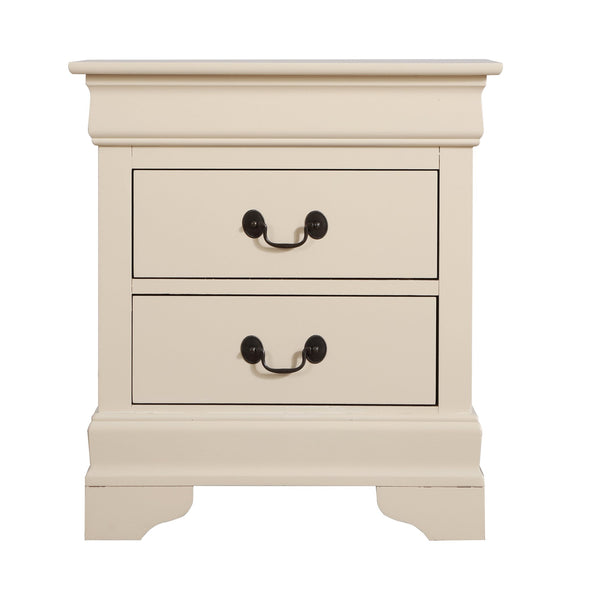 English Elm Elegant Modern Nightstand with Dovetail Drawers, Silver Hardware, Durable Wood Veneer for Bedroom Storage Beige 28 L x 24 W x 19 H B078118386