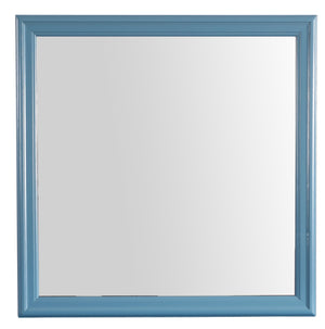 English Elm Louis Teal 38" Square Mirror by Louis Phillipe G3180-M — Teal Wood Veneer, Low-Distortion Glass, Durable Style B078118388