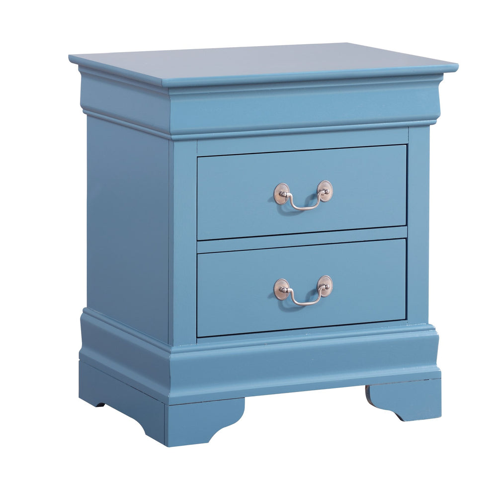 English Elm Charming Modern Nightstand with Rich Finish and Silver Hardware, Compact 2-Drawer Accent Table for Bedroom Teal 28 L x 24 W x 19 H B078118389