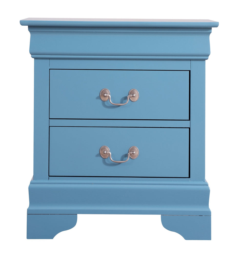 English Elm Charming Modern Nightstand with Rich Finish and Silver Hardware, Compact 2-Drawer Accent Table for Bedroom Teal 28 L x 24 W x 19 H B078118389