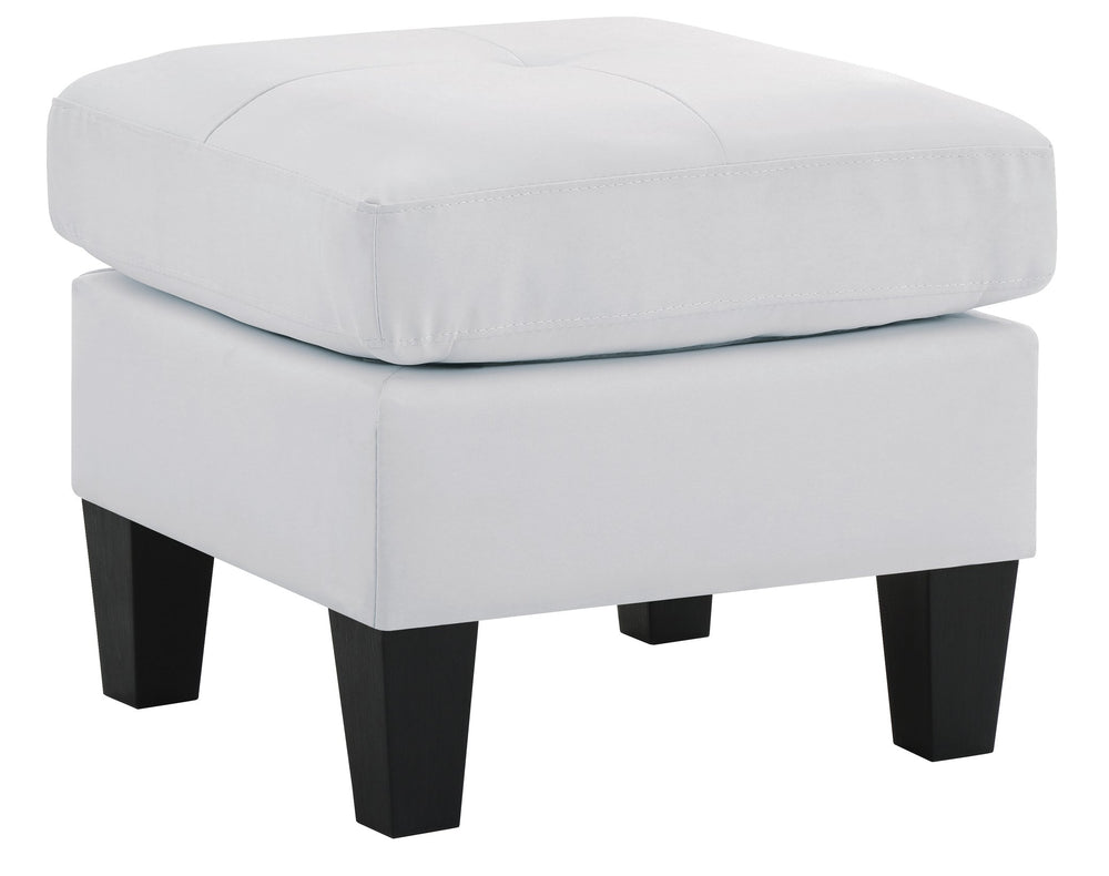 English Elm Stylish White PU Seating Ottoman 19"H x 23"W x 23"D — No Assembly, Compact Comfort for Small Spaces B078108257