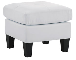 English Elm Stylish White PU Seating Ottoman 19"H x 23"W x 23"D — No Assembly, Compact Comfort for Small Spaces B078108257