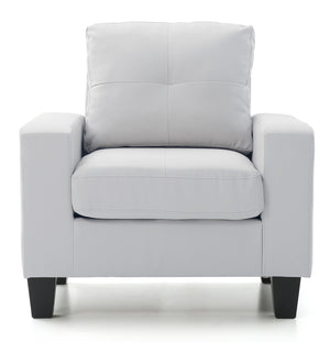 English Elm Elegant Newbury Club Chair with Pocketed Coil Support and Dacron Foam Comfort, KD Design for Small Spaces White 20 L x 30 W x 21 H B078108254