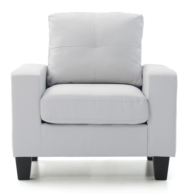 English Elm Elegant Newbury Club Chair with Pocketed Coil Support and Dacron Foam Comfort, KD Design for Small Spaces White 20 L x 30 W x 21 H B078108254