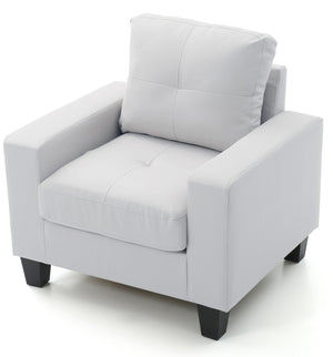English Elm Elegant Newbury Club Chair with Pocketed Coil Support and Dacron Foam Comfort, KD Design for Small Spaces White 20 L x 30 W x 21 H B078108254