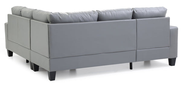 English Elm Newbury Value-Priced Sectional Sofa with Pocketed Coil Seat Cushions and Kiln-Dried Hardwood Frame Gray 52 L x 30 W x 18 H B078S00035