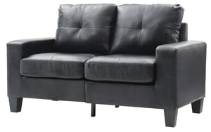 English Elm Newbury Modular Loveseat In Black Pu | Stylish, Compact Design For Modern Living Spaces & Comfort B078108267