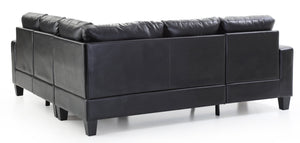 English Elm Glory Newbury G463B-SC Sectional Sofa - Compact PU Upholstery, Pocketed Coil Seats, Durable Frame Black 52 L x 30 W x 18 H B078S00037