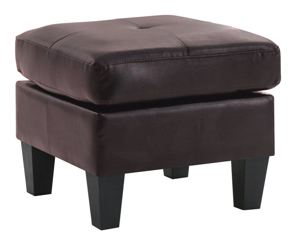 English Elm Elegant Dark Brown Casual Ottoman Compact PU Seat 19"H x23"W x23"D No Assembly Durable Stylish Accent B078108273