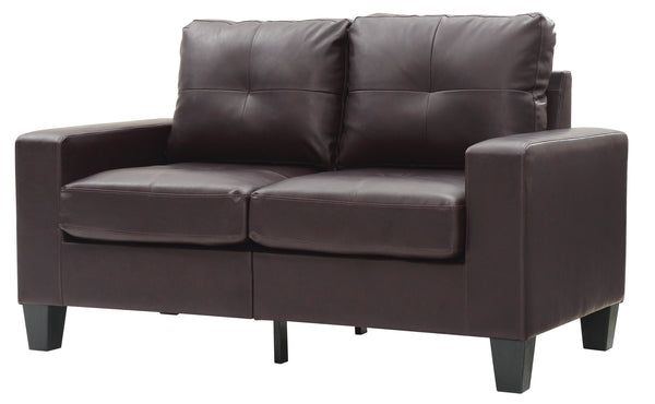 English Elm Newbury Modular Loveseat In Dark Brown Pu - Stylish Compact Seating For Small Spaces & Durability B078108271