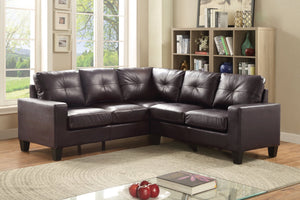 English Elm Newbury Value-Priced Sectional Sofa with Pocketed Coil Seat Cushions and Kiln-Dried Hardwood Frame Dark Brown 52 L x 30 W x 18 H B078S00038