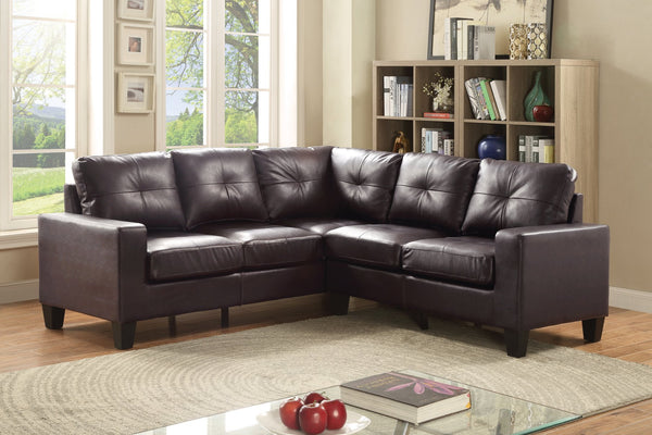 English Elm Newbury Value-Priced Sectional Sofa with Pocketed Coil Seat Cushions and Kiln-Dried Hardwood Frame Dark Brown 52 L x 30 W x 18 H B078S00038
